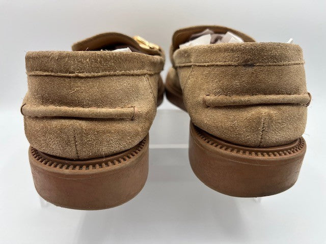 Steve Madden Kalon Tan Suede Loafer Woman's Size 8M, Slip-on w/Chain, Pre-owned