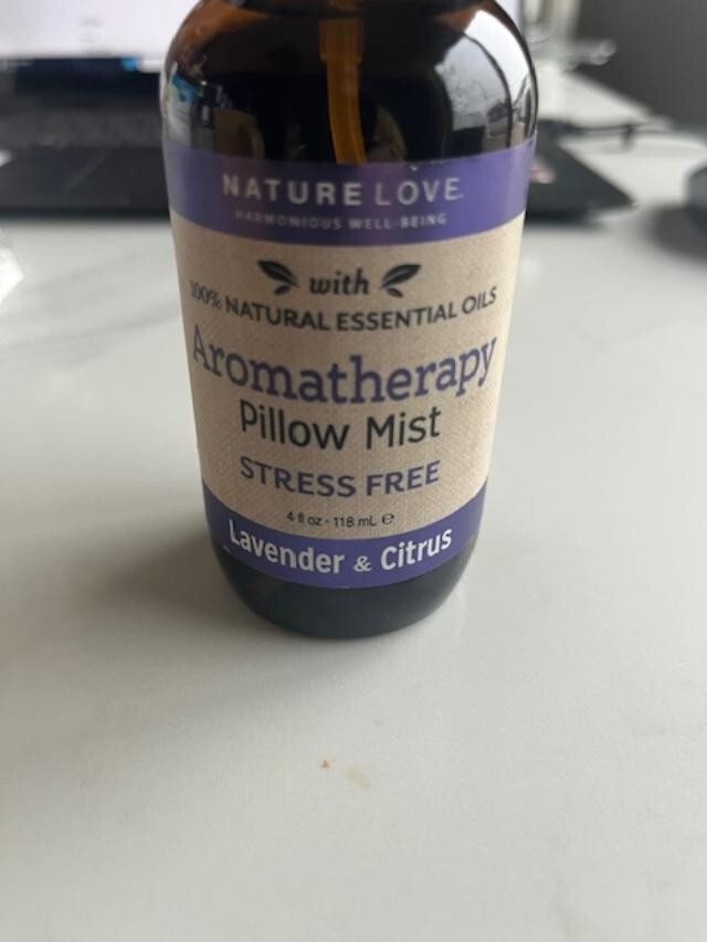 Nature Love Aromatherapy Pillow Mist Lavender & Citrus 4 oz Stress Free NO Cap