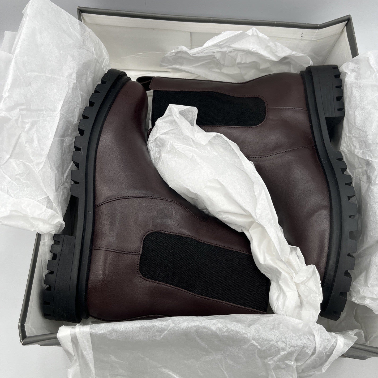 Arezzo Bota Salto Baixo Couros Atanado Soft Grape Brown Leather NIB Size 7.5 003