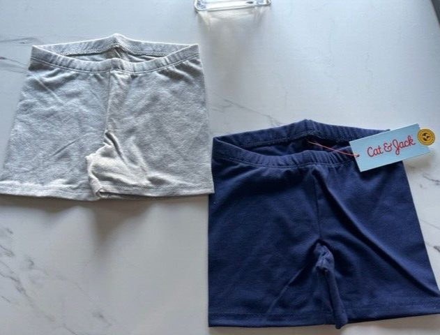 2 Pair-Cat & Jack  Kids Unisex Girls/Boys Tumble Bike Shorts 5T Navy & Gray  NEW