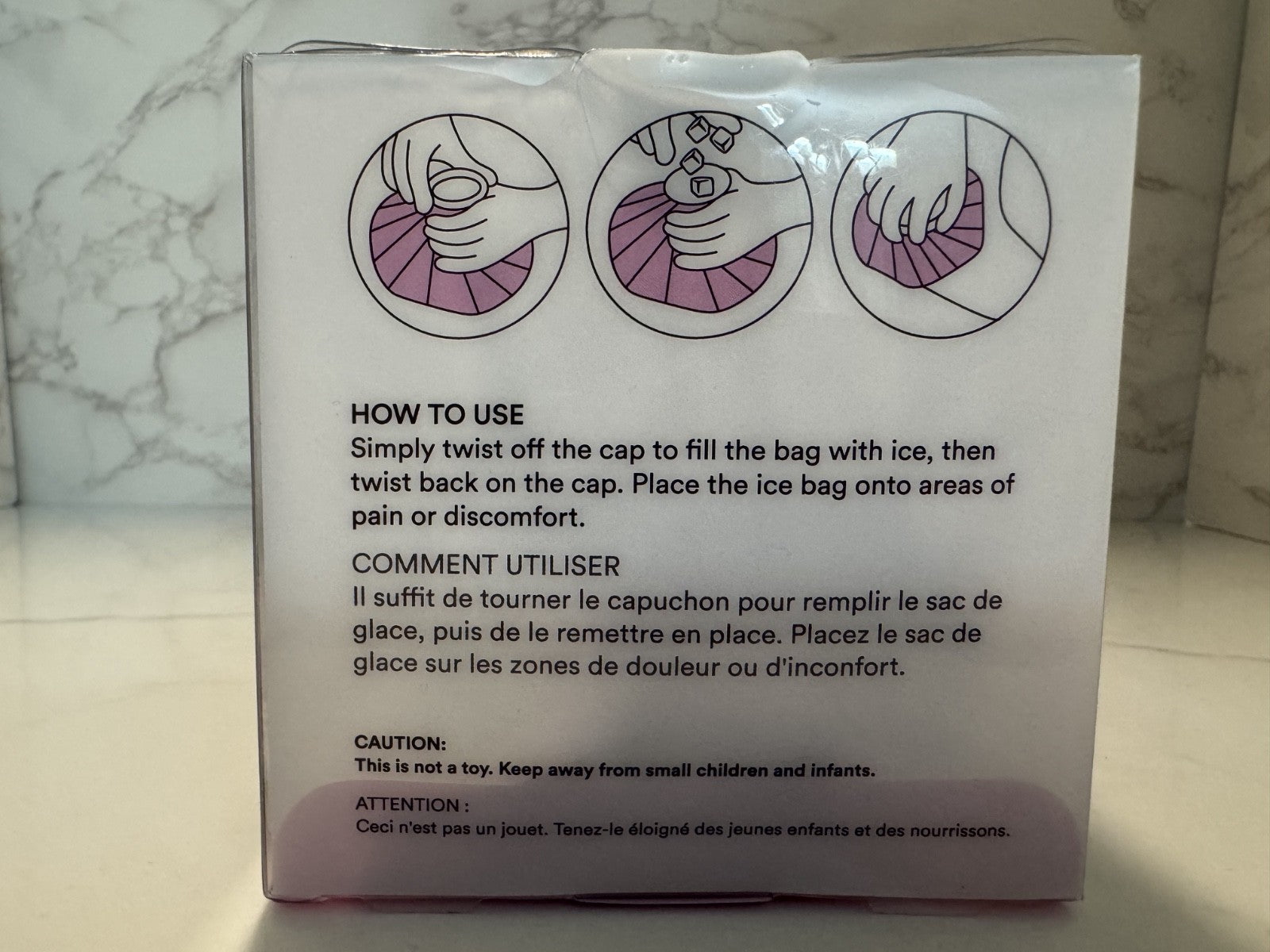 Lindo Small Ice Bag Temporary Relief for Cold Therapy, Purple, Body Aches NIB