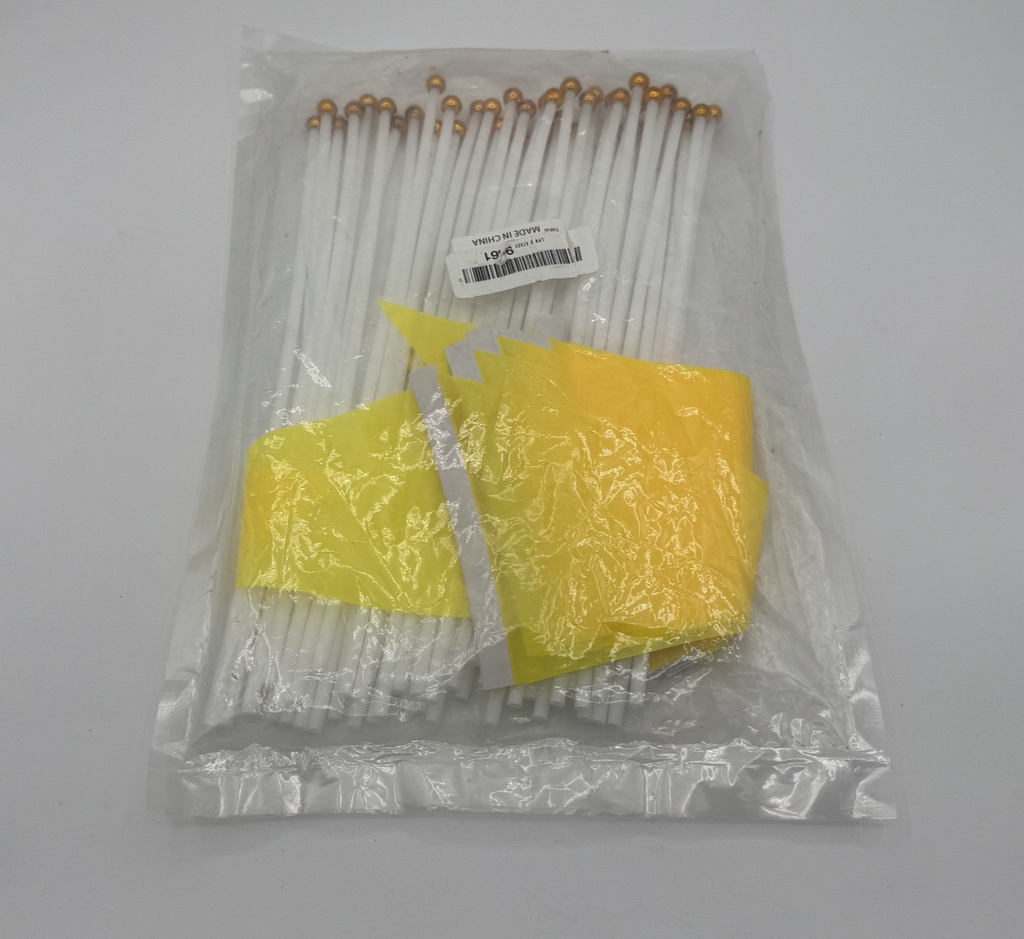 40 Pack Solid Color Blank Hand Held Flags Yellow Flags 8x12" Polyester Triangle