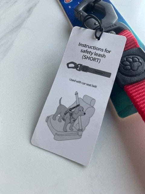 Dogness Safety Leash Rider Series Short 1x8.3in/2.5x21cm RED Car Riding Pets NEW