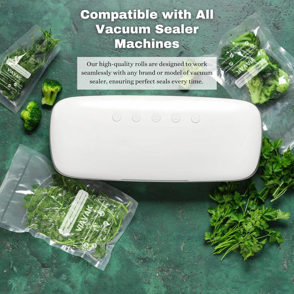 Viavak Vacuum Sealer Roll Set 6 Rolls: 3 (8" x 20') & 3 (11" x 20')7-Layer Thick
