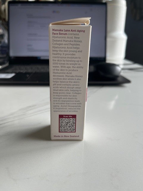 Anti-Aging Manuka Honey Face Serum with Collagen HyaluronicAcid&Manuka 1.01ozNIB
