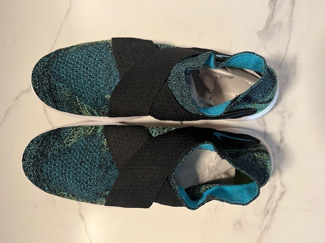 Nike Free Run Motion Flyknit Chlorine Blue Volt Me size 8.5 Pre-owned, Excellent