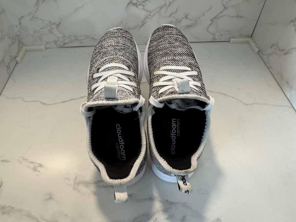 Adidas Cloudfoam Pure Comfort Running Shoe White & Black, Womens Size 6, Pre-own