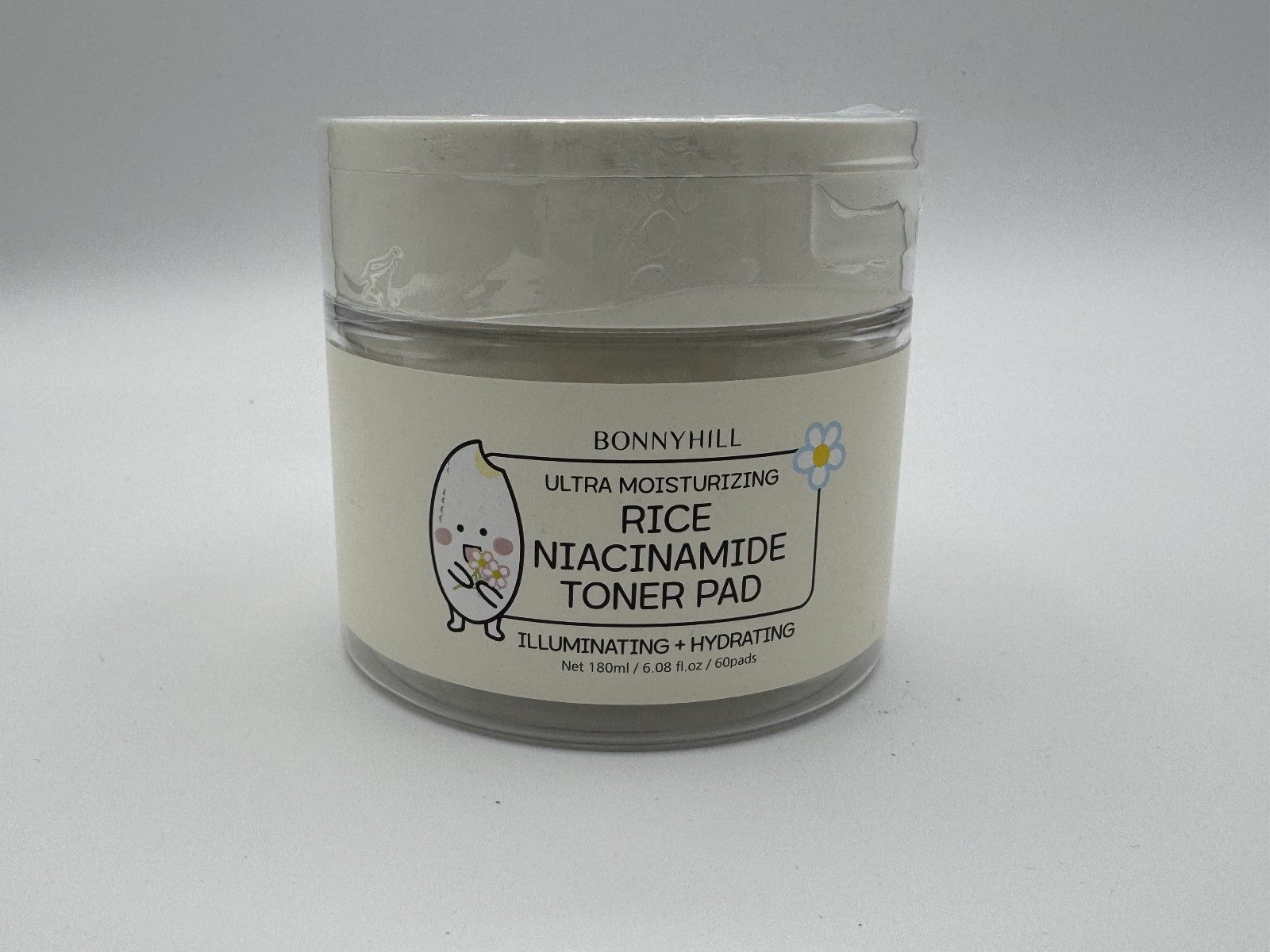 BonnyHill Rice Niacinamide Illuminating & Hydrating Toner Pad, 60pads NEW SEALED
