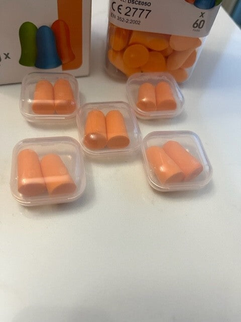 Dison Ear Plugs Orange 60 pairs w/5 cases, Soft  Anti Noise Hearing Protection