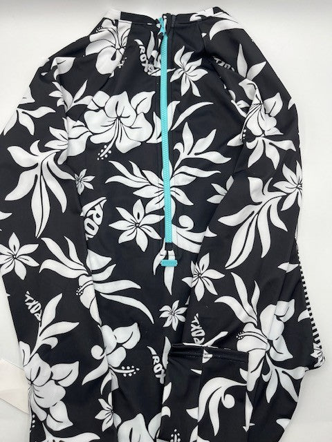 Roxy Girl One Piece Size 16/XL Swimwear Long Sleeve Multicolor Swimsuit,Blk. NWT