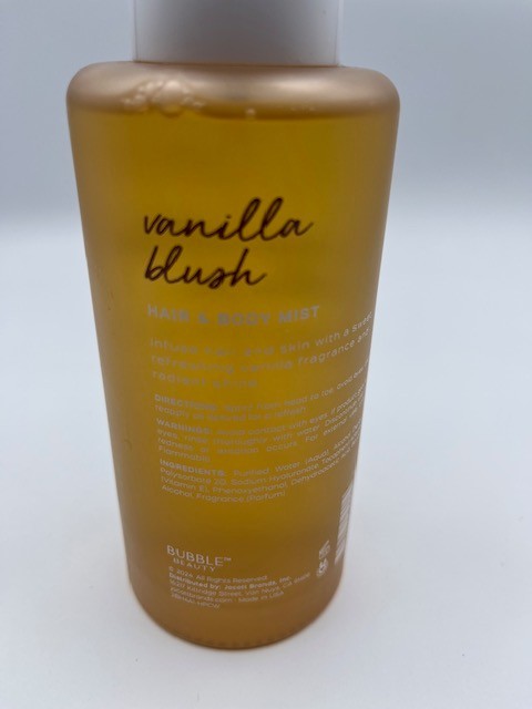 Bubble Beauty Vanilla Blush Body Hair & Body Mist Cappuccino Cedar Vanilla 8 OZ