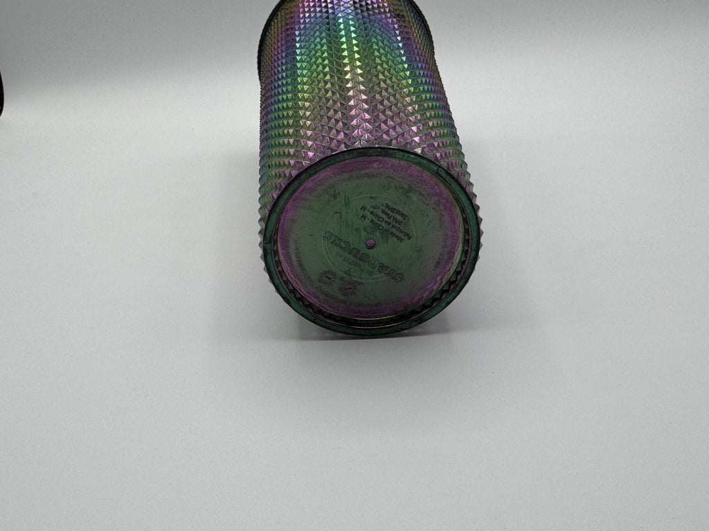 Starbucks 2021 Iridescent Studded Venti 24Oz Tumbler Cold Cup w/New Purple Straw