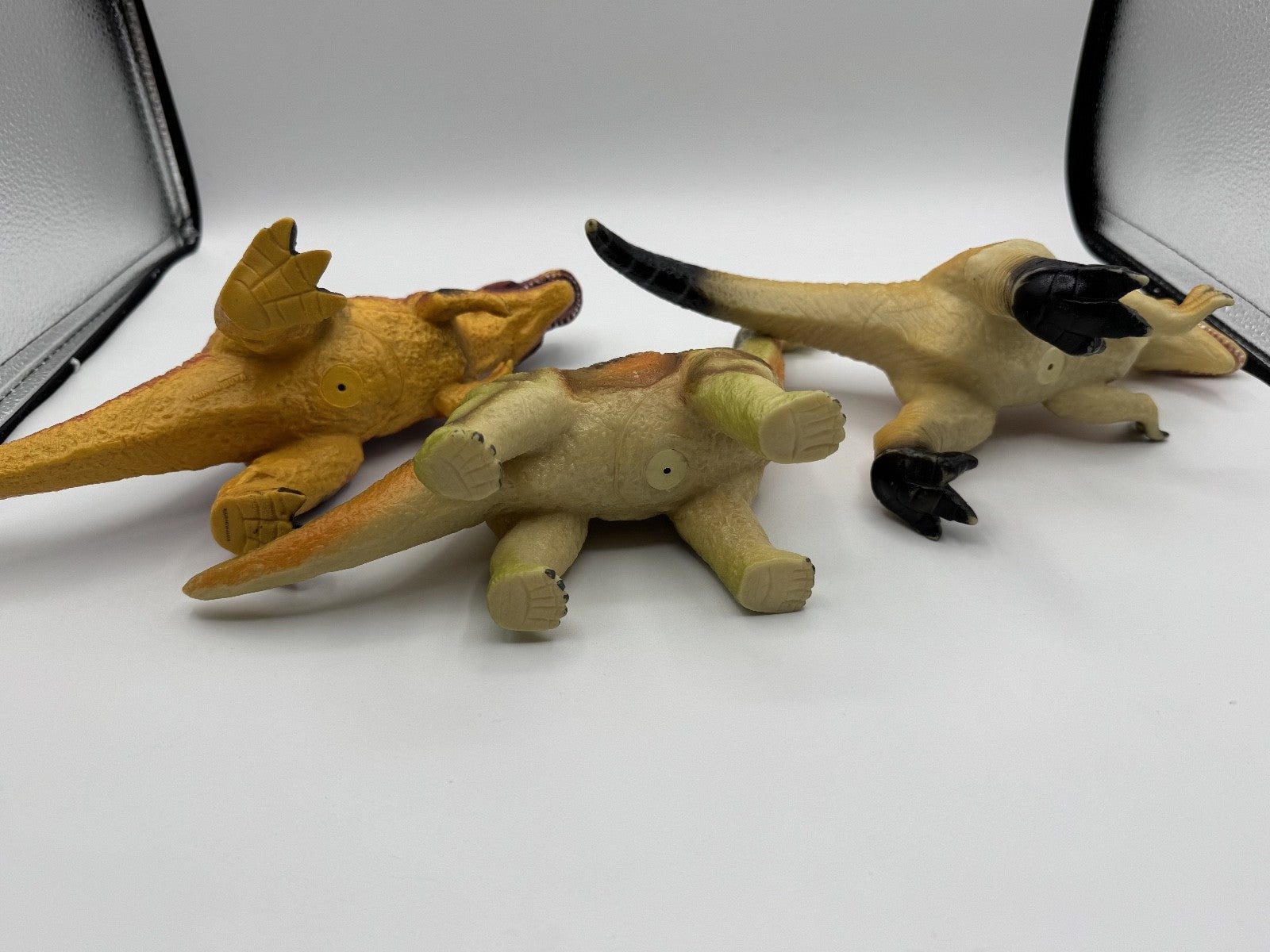 3pc Vintage Dinosaur Toys Lot, 8 Inch Play Toys, Pre-owned, Excellent Condition