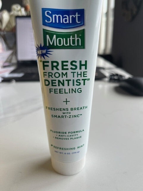 Smart Mouth, Whitening, Toothpaste w/Fluoride, Smart Zinc, Clean Mint 6oz Sealed
