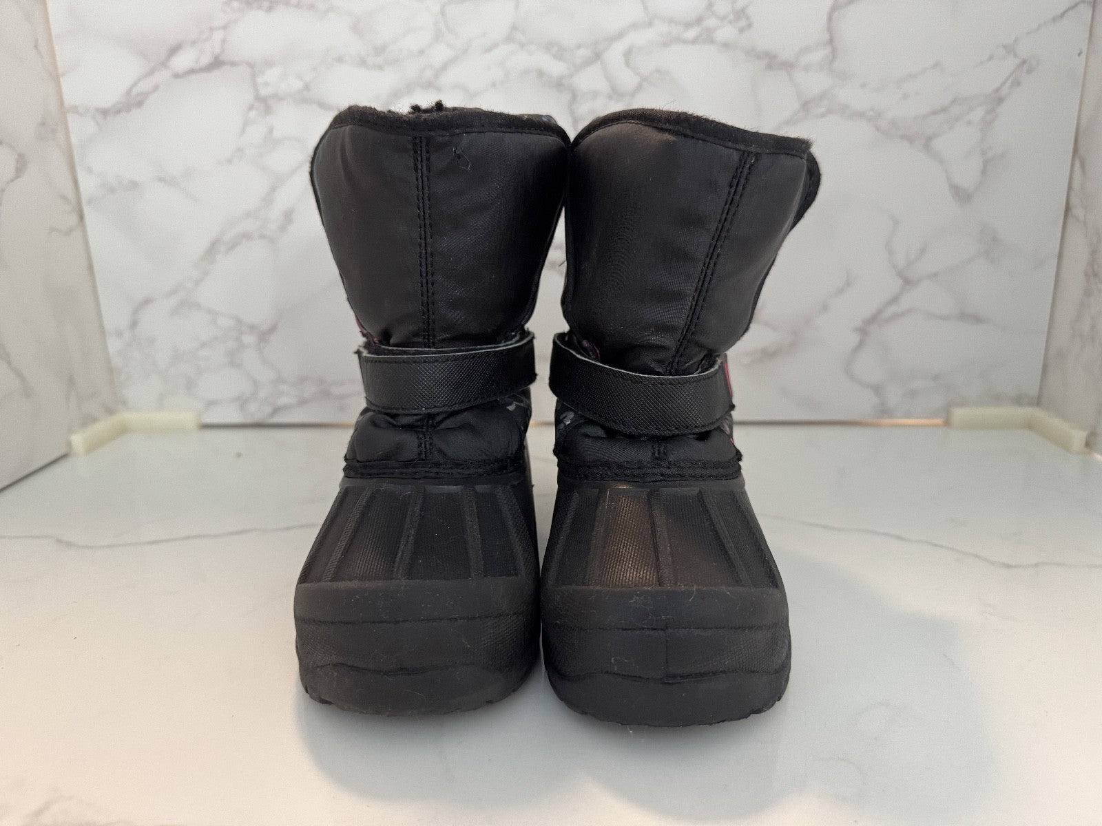 Athletech Black Cheetah Multi Colors Girls Winter Snow Boots Faux Fur Size 10