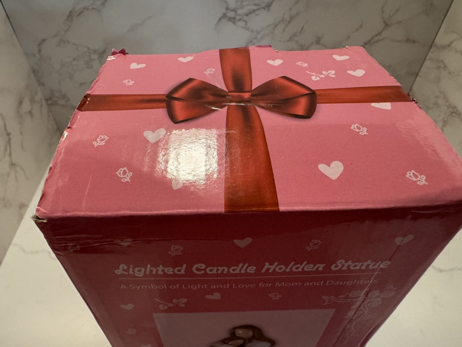 iStatue Lighted LED Candle Holder Statue NIB Light & Love Mom & Daughter NIB