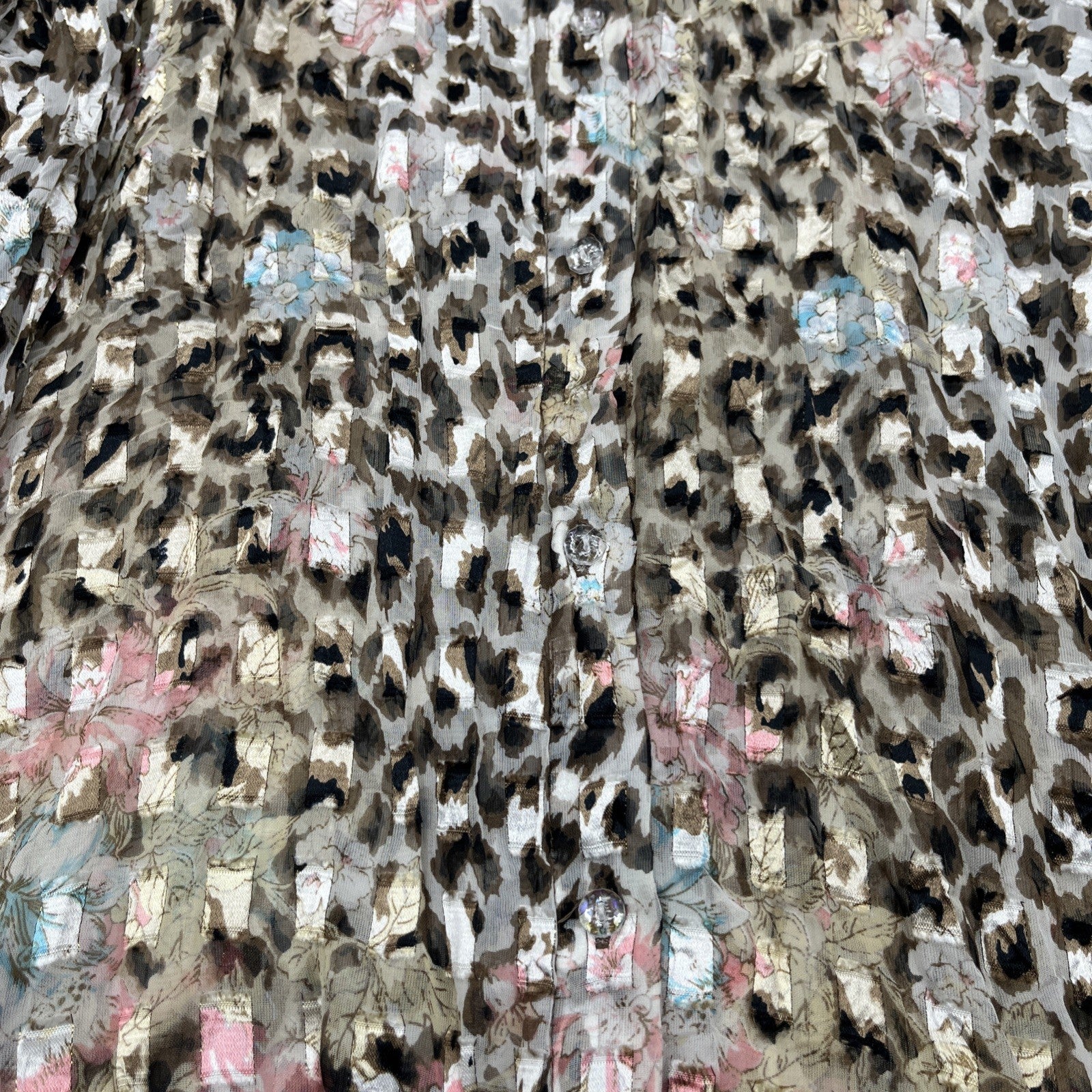 Ashley Stewart Plus Women's LIGHTWEIGHT Leopard ANIMAL PRINT Blouse 2XL Pre-own