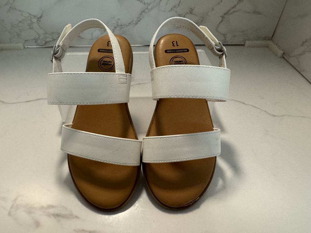 Wonder Nation White Wonder Nation Two-Strap Sandal Size 13 Girls, Pre-owned