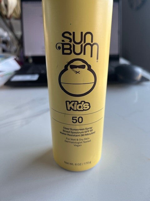 Sun Bum Kids SPF 50 Clear Sunscreen Spray 6oz Wet & Dry Skin Prevent Sunburn NEW