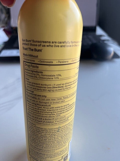 Sun Bum Kids SPF 50 Clear Sunscreen Spray 6oz Wet & Dry Skin Prevent Sunburn NEW