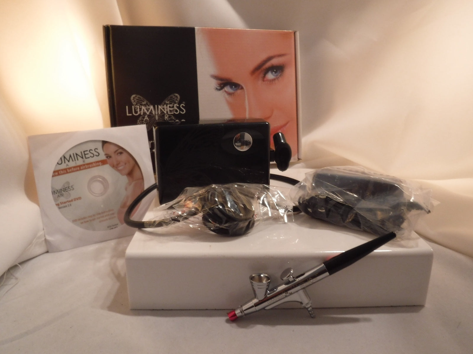 Air Airbrush System  Luminess 3 Speed PRO Compressor &No drip Stylus NO MAKEUP