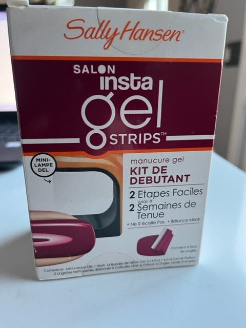 Sally Hansen Salon Insta Gel Strips Gel Manicure Starter Kit w/2 Gel Strips NIB