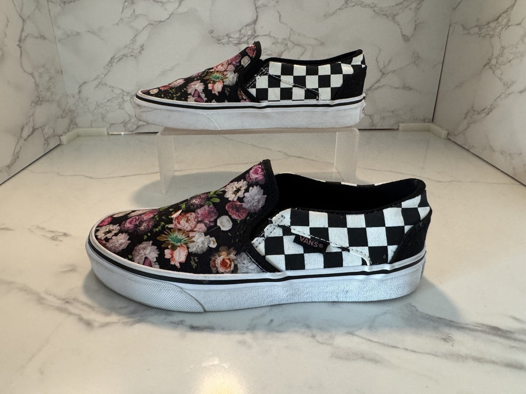 Vans Women's Floral Checked Canvas Skate Shoes, Size 6, Pre-owned, Excellent