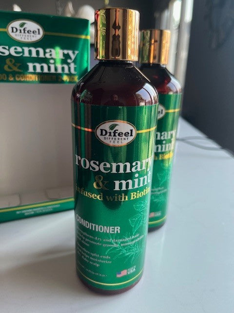 Difeel Strength & Scalp Care | Rosemary Mint Shampoo & Conditioner 12 oz ea. NIB