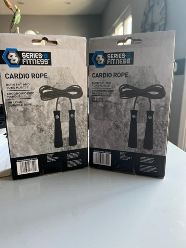 Lot of 2- Cardio Jump Rope Serie 8 Fitness burn fat tone muscle 9" Rope,  NIB