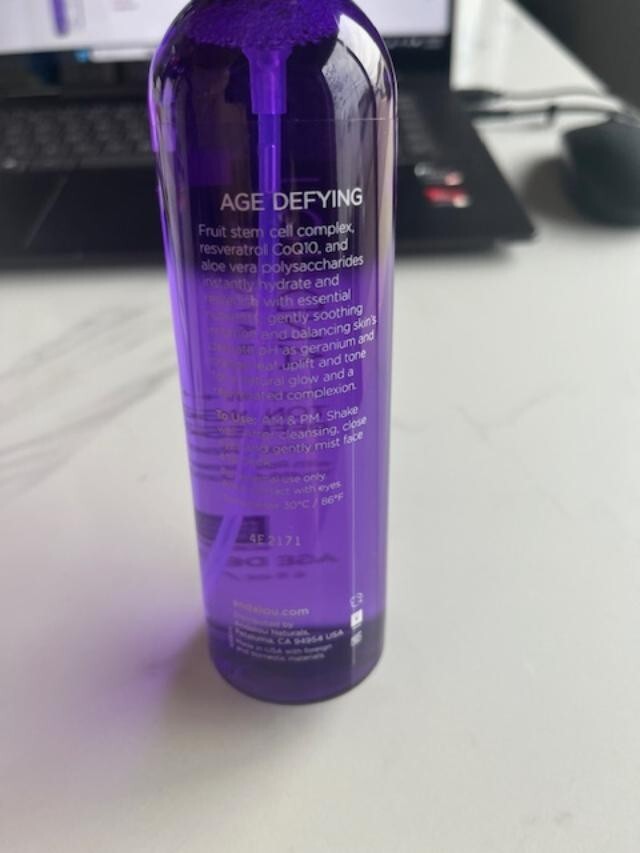 Andalou 99% Natural Age Defying Facial Toning Refresher Spray Blossom &Leaf 6oz