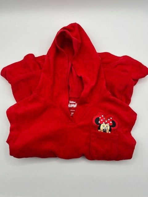 DISNEY JUNIOR Minnie Mouse One Piece Cover Up Pool Terry Cloth 3T, Pre-owned