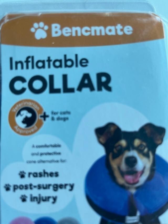 Bencmate Protective Inflatable Collar for Dogs and Cats - Size XS 6" Neck SEALED