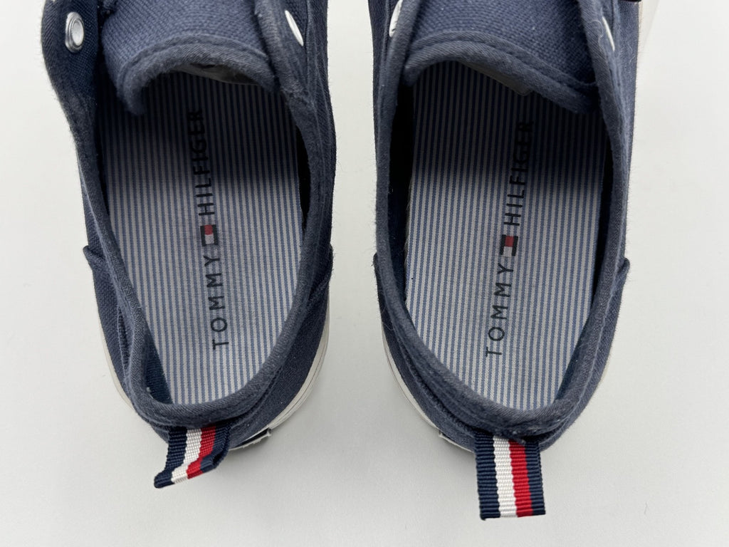 Tommy Hilfiger Boys Kids Laceless Slip on Sneakers Shoes Navy Blue Size 3, Pre
