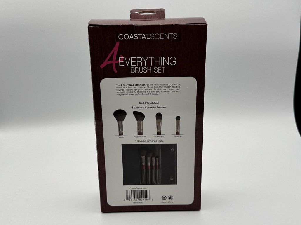 Coastal Scents Everything Brush 4pc Set, Makeup Brushes, Blush, Eye Shadow, NIB