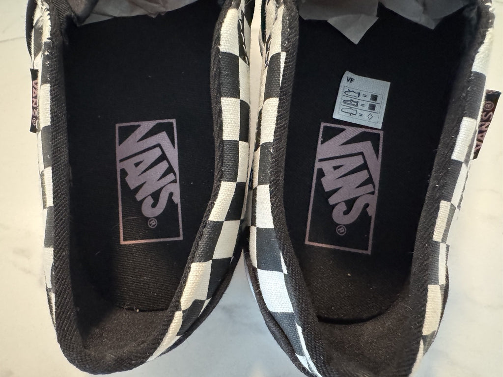 Vans Women's Floral Checked Canvas Skate Shoes, Size 6, Pre-owned, Excellent