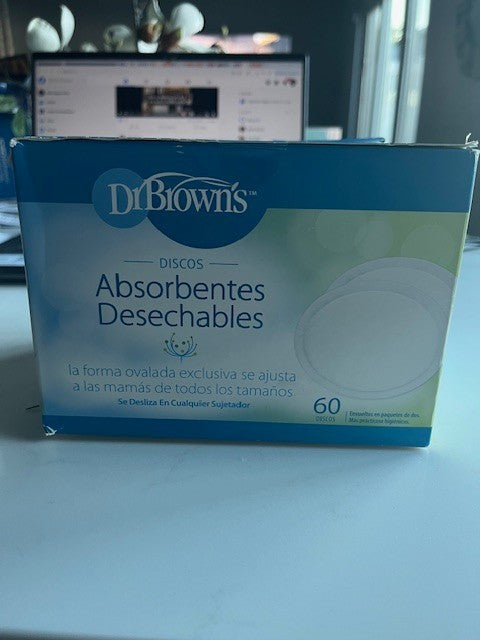 Dr. Brown’s Oval Disposable Breast Pads (60 pads) for Nursing Moms, Adhesive NIB