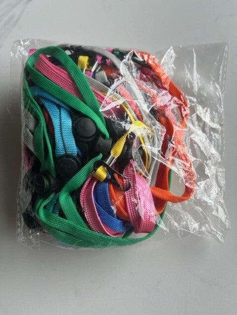 20 Pc. Adjustable Face Mask & Glasses Lanyard Strap Extender W/Clips Multi Color
