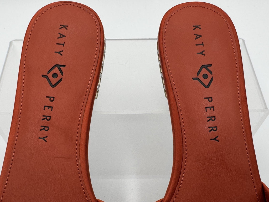 Katy Perry Women's The Pearl Slide Sandal Burnt Orange Size 9.5