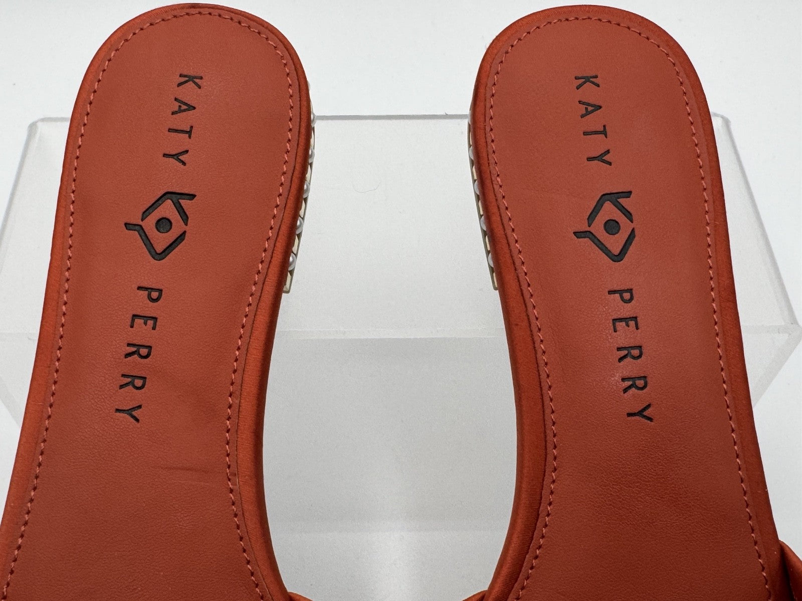 Katy Perry Women's The Pearl Slide Sandal Burnt Orange Size 9.5