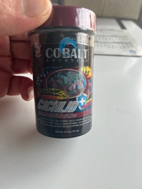 COBALT AQUATICS CICHLID PREMIUM FISH FLAKES + PROBIOTICS .05 oz -SEALED