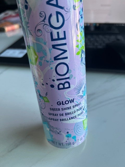 Aquage BIOMEGA GLOW Sheer Shine Hair Spray 7 oz ILLUMINATE Dull Hair, Light NEW