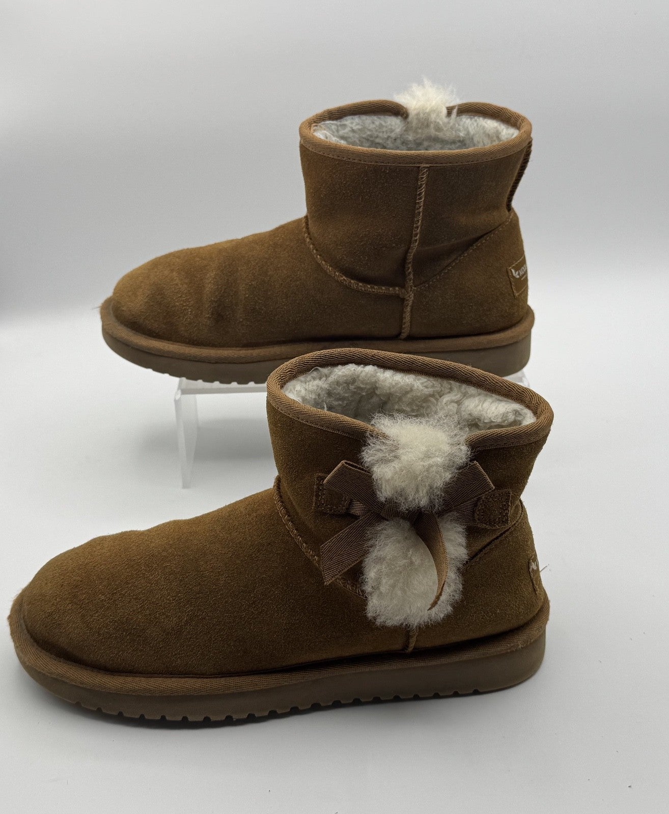 Koolaburra by UGG Brown Suede Ankl Bowtie Bootie Fur Lined Size 6