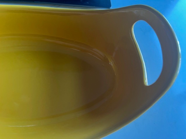 Rachel Ray Casserole Oval 1.25 Qt Golden Yellow Bakeware Stoneware Cassic w/hand