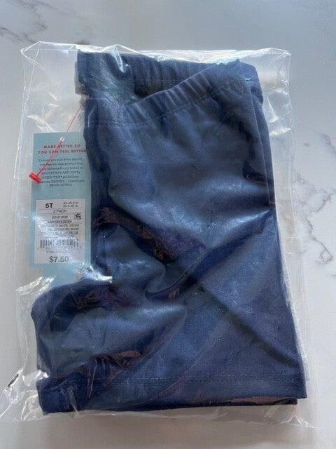 2 Pair-Cat & Jack  Kids Unisex Girls/Boys Tumble Bike Shorts 5T Navy & Gray  NEW