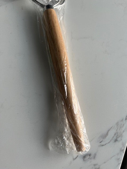 Original Danish Dough Whisk Dutch Style 13" Stainless Steel Lg. Wooden Hand NEW