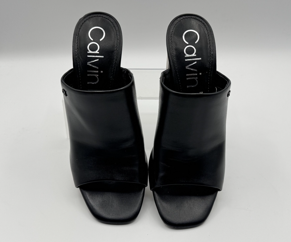 Calvin Klein Women's Jotie Block Heel Dress Sandals Black, Size 8m, pre-owned