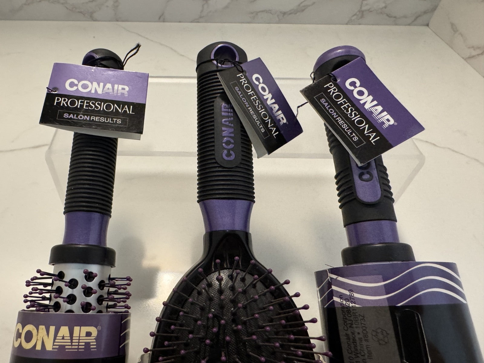 Conair Salon Results Professional Brush 3 Piece Set - All Hair Styles, Round New
