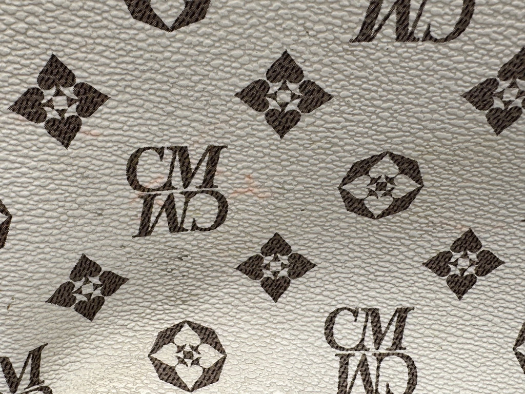 CM Monogram Crossbody White & Brown Vegan Leather Purse Handbag