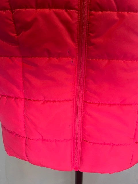 PUMA Girls Quilted Vest Size 7/8Puffer Vest Full Zip Bright Hot Pink w/Pockets
