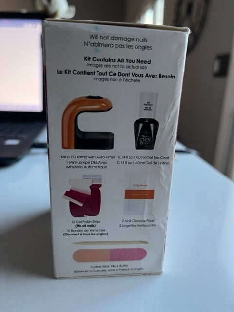 Sally Hansen Salon Insta Gel Strips Gel Manicure Starter Kit w/2 Gel Strips NIB